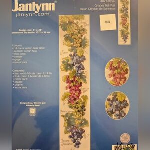Janlynn Grapes Bell Pull Cross Stitch Kit